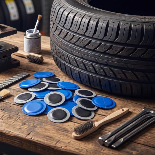 Image of Tallew 100 Pcs Heavy Duty Tire Patches Radial Patch, 32 mm