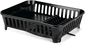 Escorredor de Louça com Bica Arthi | Design Clean e Funcional | Escoamento Direto para a Pia | Otimiza Espaço | Plástico Resistente | Cor Preto | Praticidade na Cozinha | Acomoda Toda a Louça