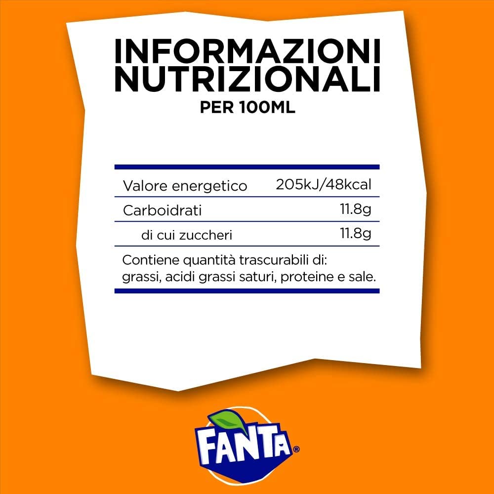 Fanta Mini - Lote de 72 botes de naranja, 150 ml, 100 % naranja italiana