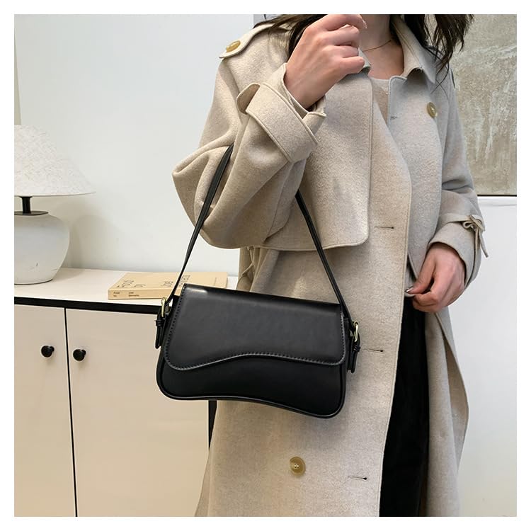 Image of Shoulder Bags for Women Y2K Purse Trendy Cherry Hobo Handbags Vegan Leather Clutch Saddle Bag with 2 Removable Strap