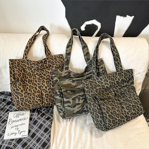 Bolso casual de mujer con estampado leopardo y múltiple bolsillo miniatura 3
