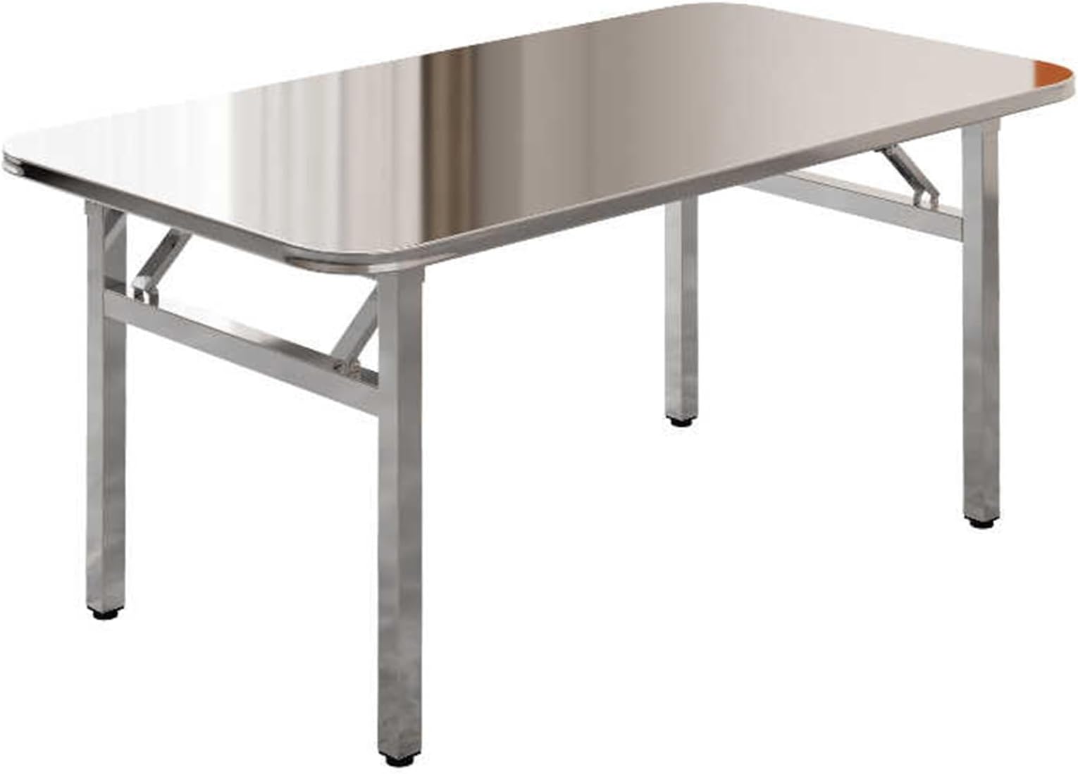 Stainless Steel Folding Work Table - Heavy-Duty Commercial Prep Table for Workshop, Garage, Office, Home - Versatile Folding Workstation for Various Needs
