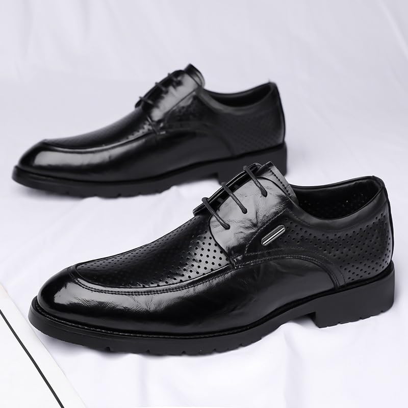 Oxford Lace-Up Casual Retro Breathable Hollowing Fashion Business Formal Derby Men's Dress Shoes for Office and Casual2