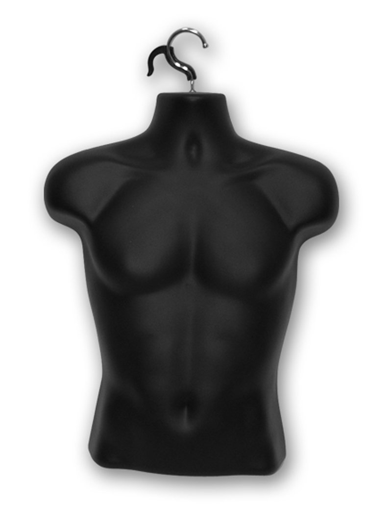 Male Hanger Mannequin Shirt Form Mens Clothing Display BLACK Lot of 12 NEW