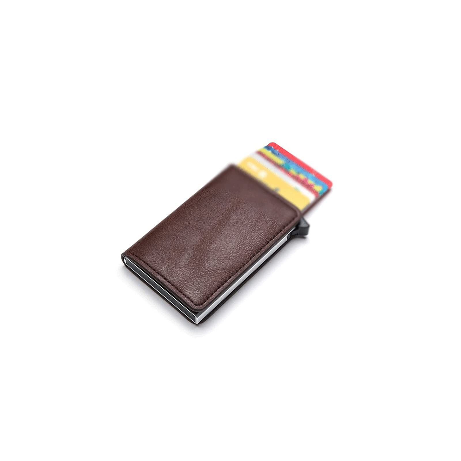 WANAM Slim Wallet for Men Card Box Protector Safety Wallet Men And Women Colorful PU Fashion Aluminum Box Case Holder (Color : Hortel�)