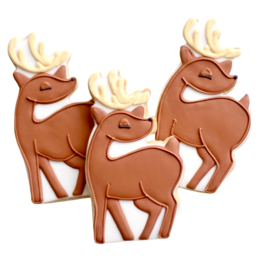 1 Dz. Deer Cookies! Peaceful and Prancing. Christmas, Winter, Birthday Themed Shower Party Favors or Gift.