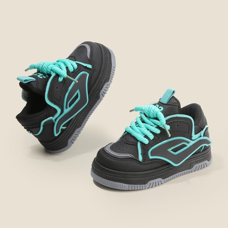 Toddler Boys and Girls Fashion Sneakers with Lace-Up Design, Cushioned Sole Athletic Shoes, Trendy Sport Running Shoes for Kids with Grippy Outsole4