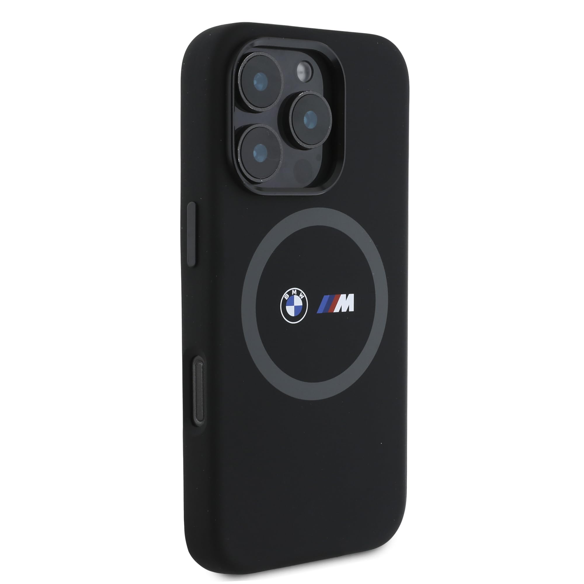 CG Mobile BMW HC M - Funda de teléfono diseñada para iPhone 16 Pro MAX, Duradera, a Prueba de Golpes, Compatible con Magsafe, Funda de Silicona Impresa con Anillo, Color Negro
