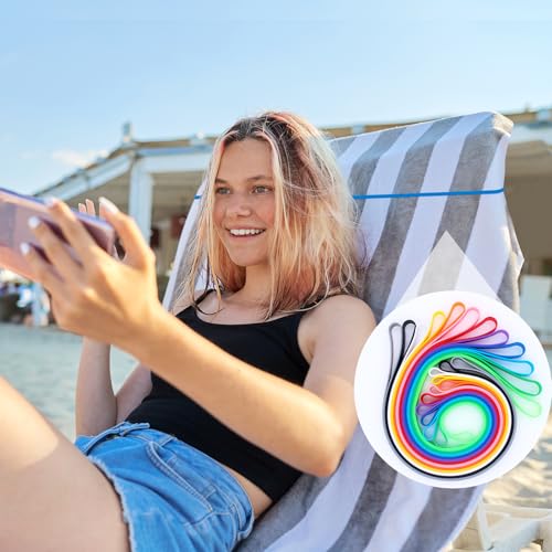 PWGHWG 24 Stück Handtuchbänder für Strandliegen, Gummibänder Breit Strandtuchhalter Band 30 × 1 cm Mehrfarbig Handtuchbänder Strand, Große Elastische Bands für Strandkörbe Strandzubehör(12 Farbe)