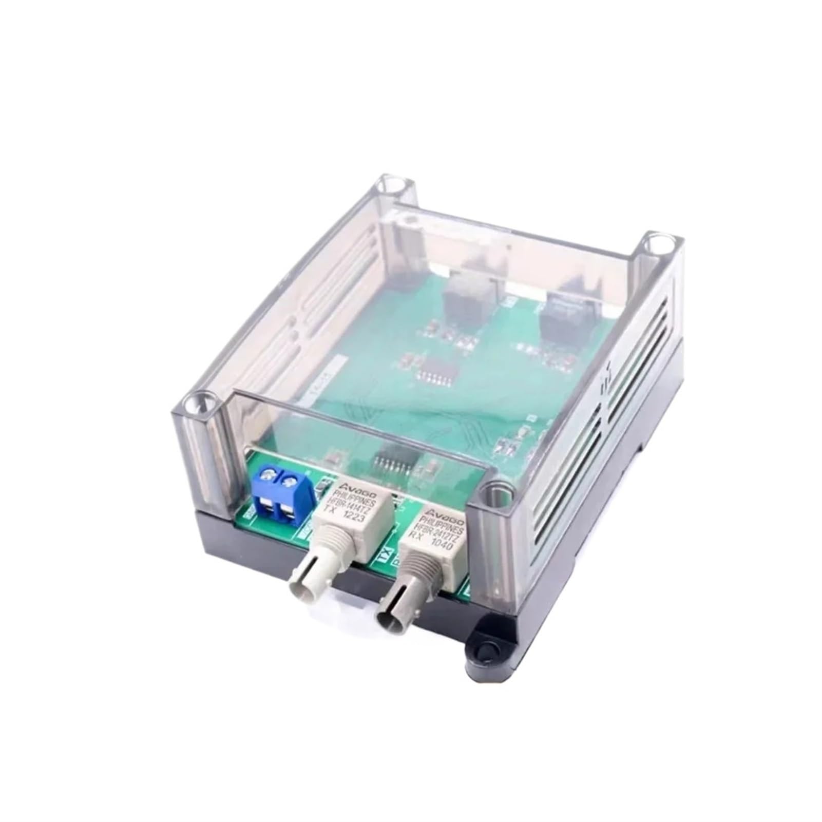 GHZHANG Industrial converter multimode ST optical port FC-11 plastic optical fiber to RS232 serial port 485 bidirectional converter(Plastic to glass)