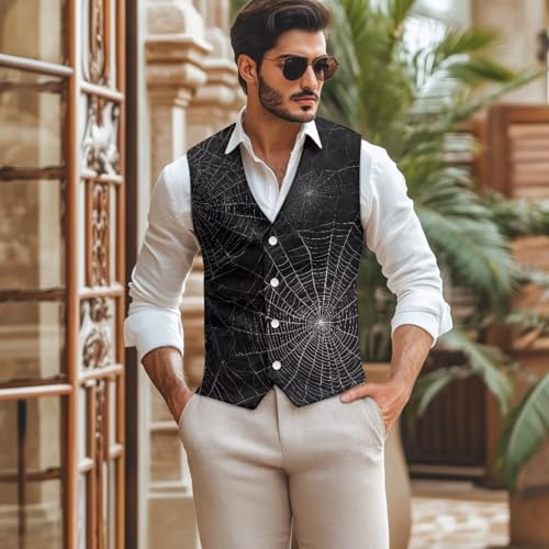 TOADDITDO Men's Suit Vest Slim Fit V Neck Business Suit Vests Causal Formal Wedding Party Banquet Dress Waistcoat Tuxedo Vest3