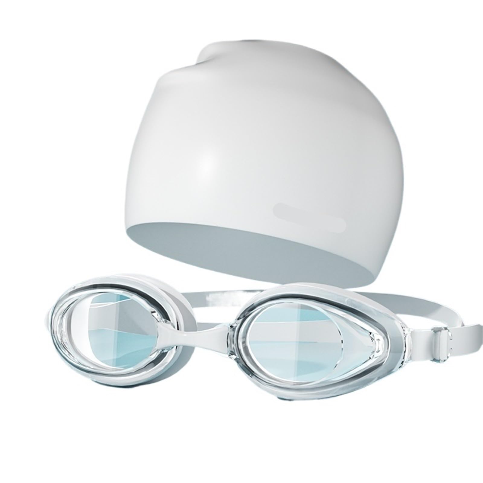 Occhialini Piscina Occhialini da Nuoto Unisex antiappannamento for Adulti Uomini Donne(White Clear Set)