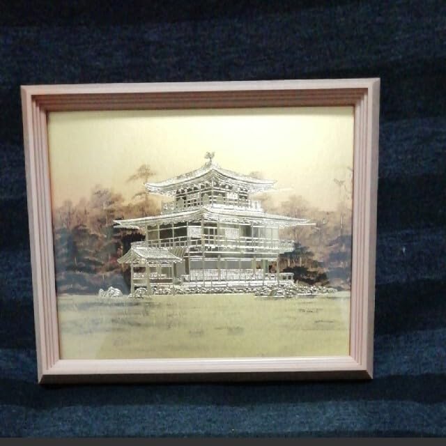 Amazon.co.jp: 金閣寺フレーム 和室飾り お土産 金閣寺 オブジェ 