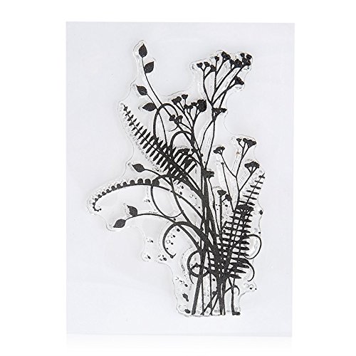 4Pcs Dandelion Clear Stamps Lavender Flowers Leaves Rubber Clear Stamp/Seal Scrapbook/Photo Diy Album Decorative Card Making #TOP4