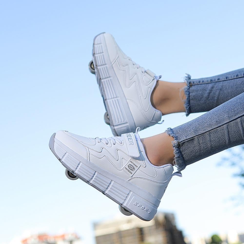ObaBO Zapatos con Ruedas para niñas/niños, Patines con 2 Ruedas, Zapatos de Skate recreativo al Aire Libre, Ruedas Ligeras