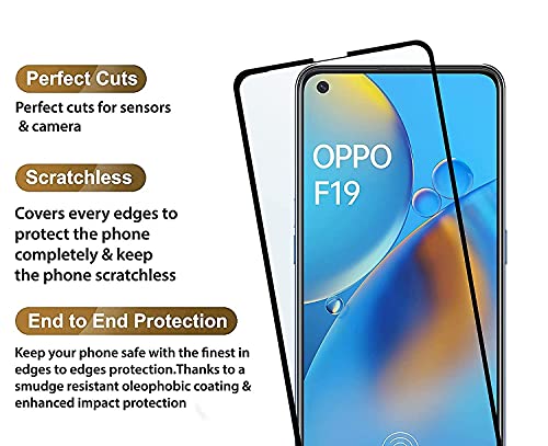 Image of Screen Protector for Oppo F19 | Oppo Reno 6 5G (Black) Tempered Glass Edge-to-Edge 6D Screen Guard With Installation Kit