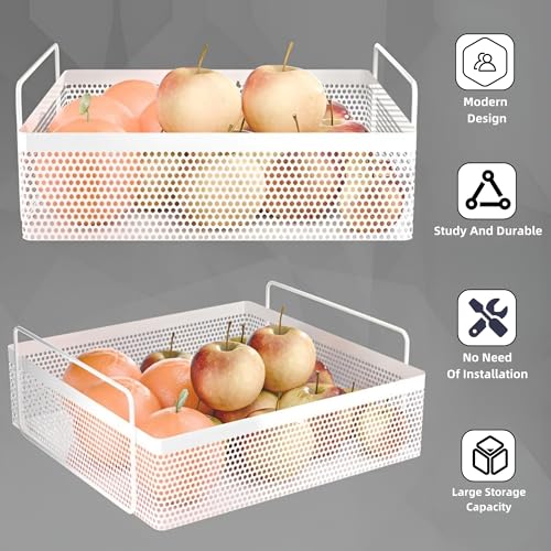Image of flymore 1-Tier Metal Square Kitchen Rack Stand Organiser | Countertop Organizer Kitchen Bathroom Standing Rack | Spice, Oil, Masala, Cosmetic & Bathroom Vanity Storage Rack Shelf | Dark White