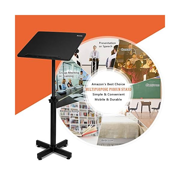 Bonnlo Classic Lectern Podium Stand, Height Adjustable Church Classroom