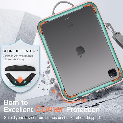 Image of MoKo 13 Inch Tablet Sleeve Bag Carrying Case with Shoulder Strap Handle | Fits iPad Pro 13-inch M5, iPad Air 13-inch M4 /M3, iPad Pro 12.9 M2 /M1 and Galaxy Tab S8+ /S9+ 12.4, Pink