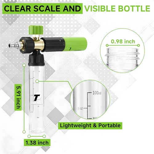 Image of Tool Daily Pressure Washer Short Gun with Mini Foam Cannon, 5 Power Washer Nozzle Tips, 1 /4 Inch Quick Connector