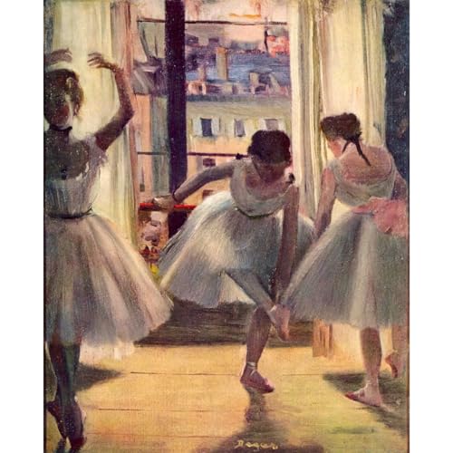 Affiche Degas trois danseurs salle de pratique habille grand mur vide