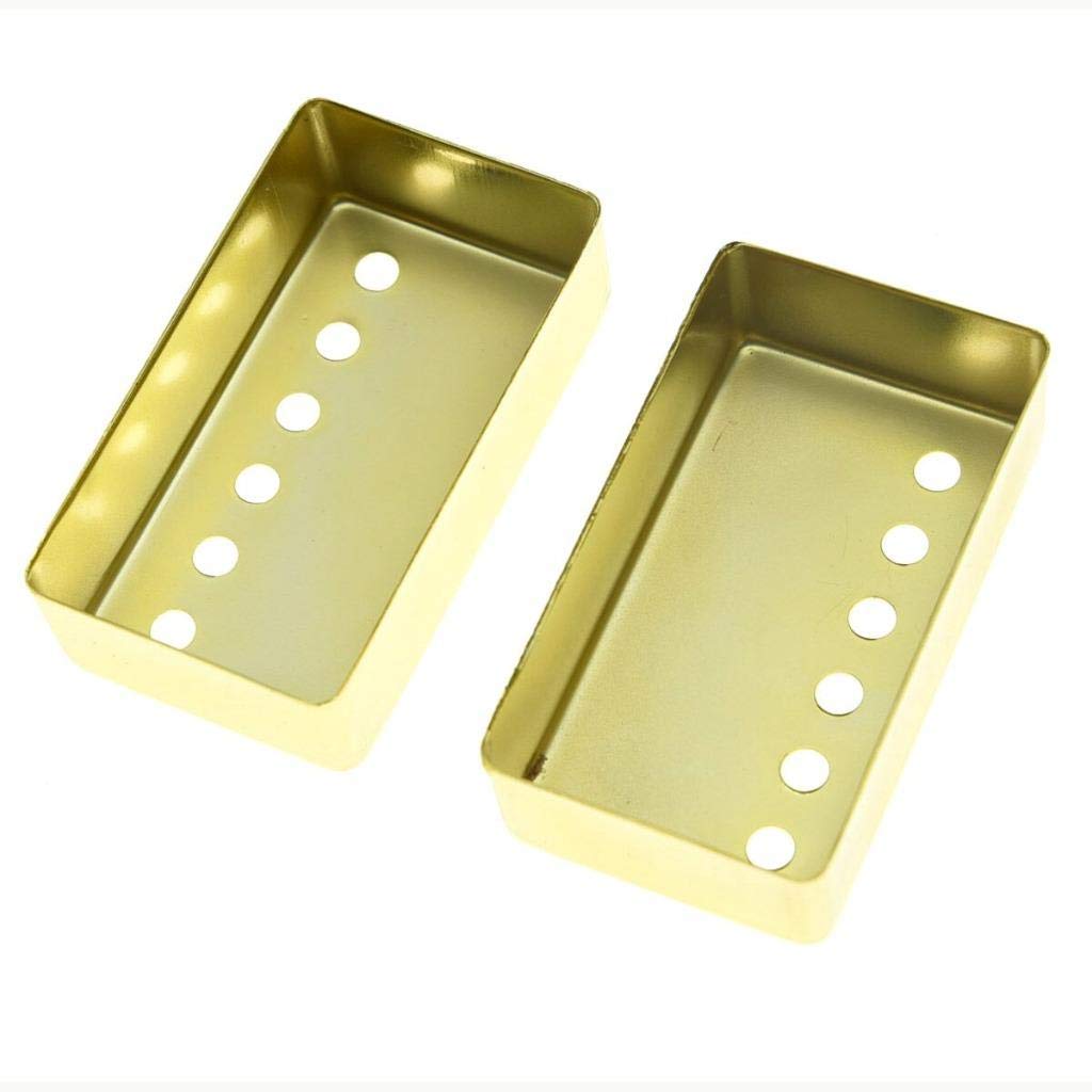 KAISH Set of 2 Humbucker Guitar Pickup Cover Brass Humbucker Pickup Covers 49.2mm/52mm Pole Spacing Pickup Cover Gold - Image 3