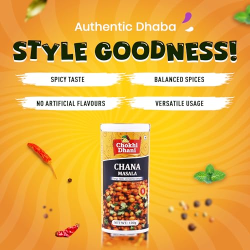 Image of Chokhi Dhani Chana Masala 100g | Chole Masala Powder | Pindi Chole Spice Mix | Authentic North Indian Chickpea Curry Masala | Dhaba Style Gravy Masala | No Artificial Colours