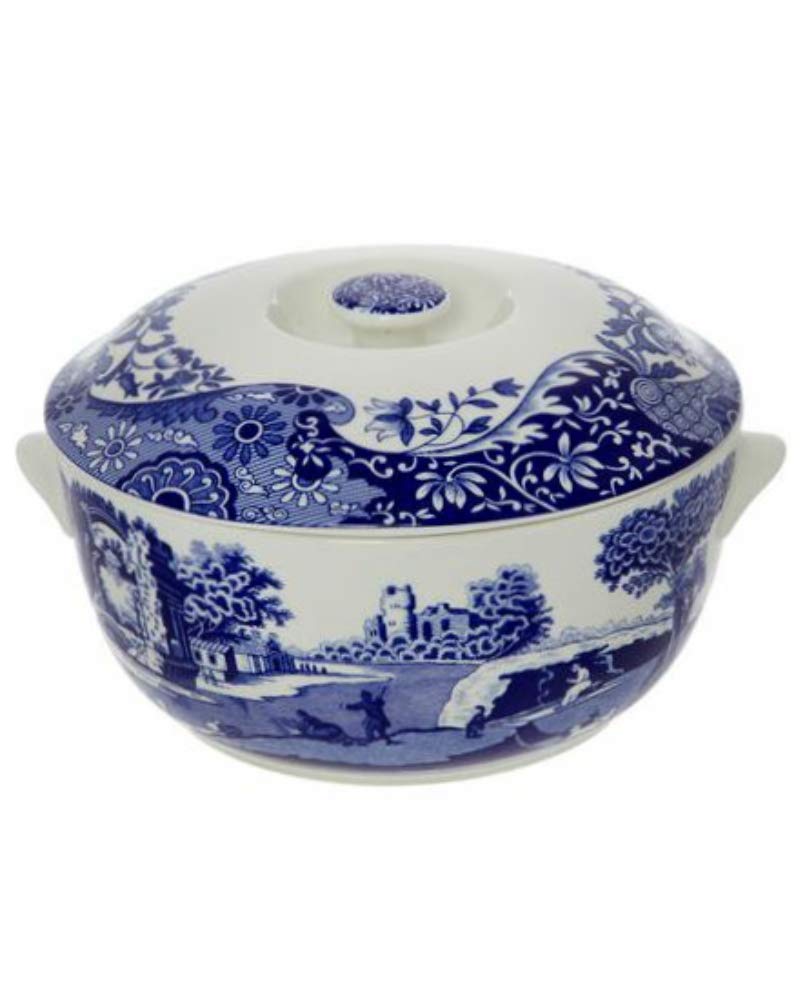 Portmeirion Spode White Spode - Blue Italian Round Covered Deep Dish