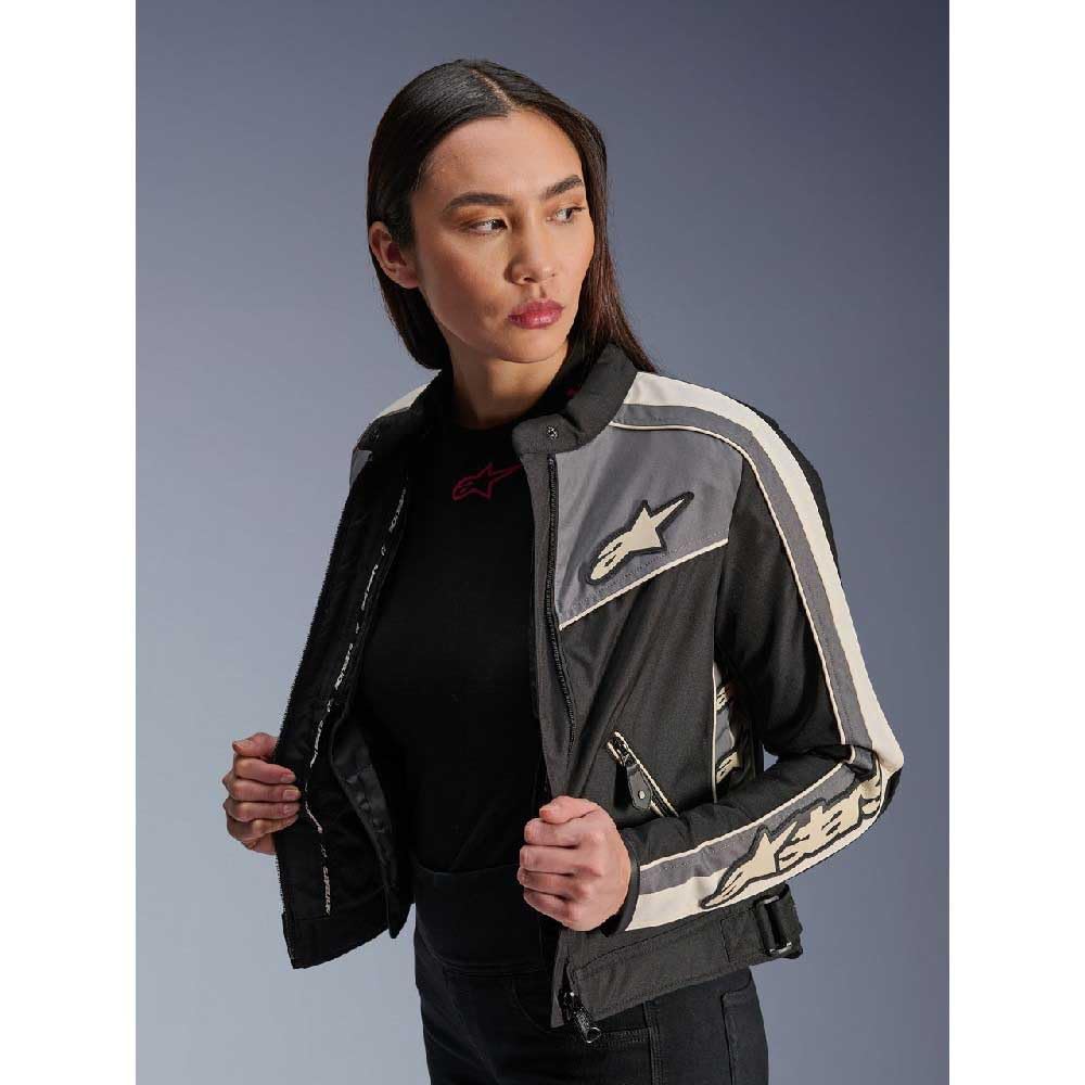 Alpinestars Stella T-Dyno WR Damska kurtka tekstylna motocyklowa, czarny/szary, L