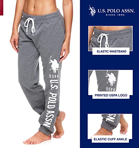 Image of U.S. POLO ASSN. Womens Sweatpants - Women Joggers Sweats with Logo Print - French Terry Poly-Cotton