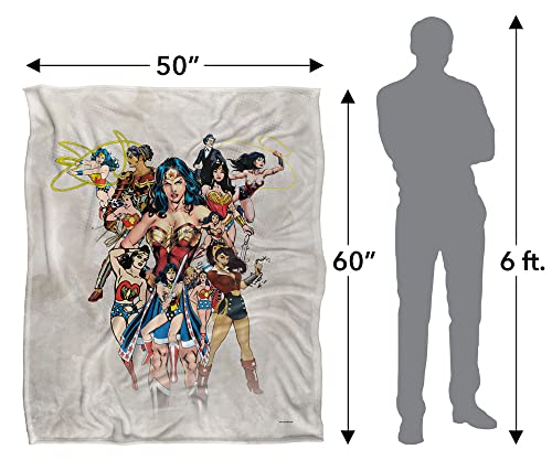 WONDER WOMAN Silky Touch Kuscheldecke, superweich, 152 x 127 cm