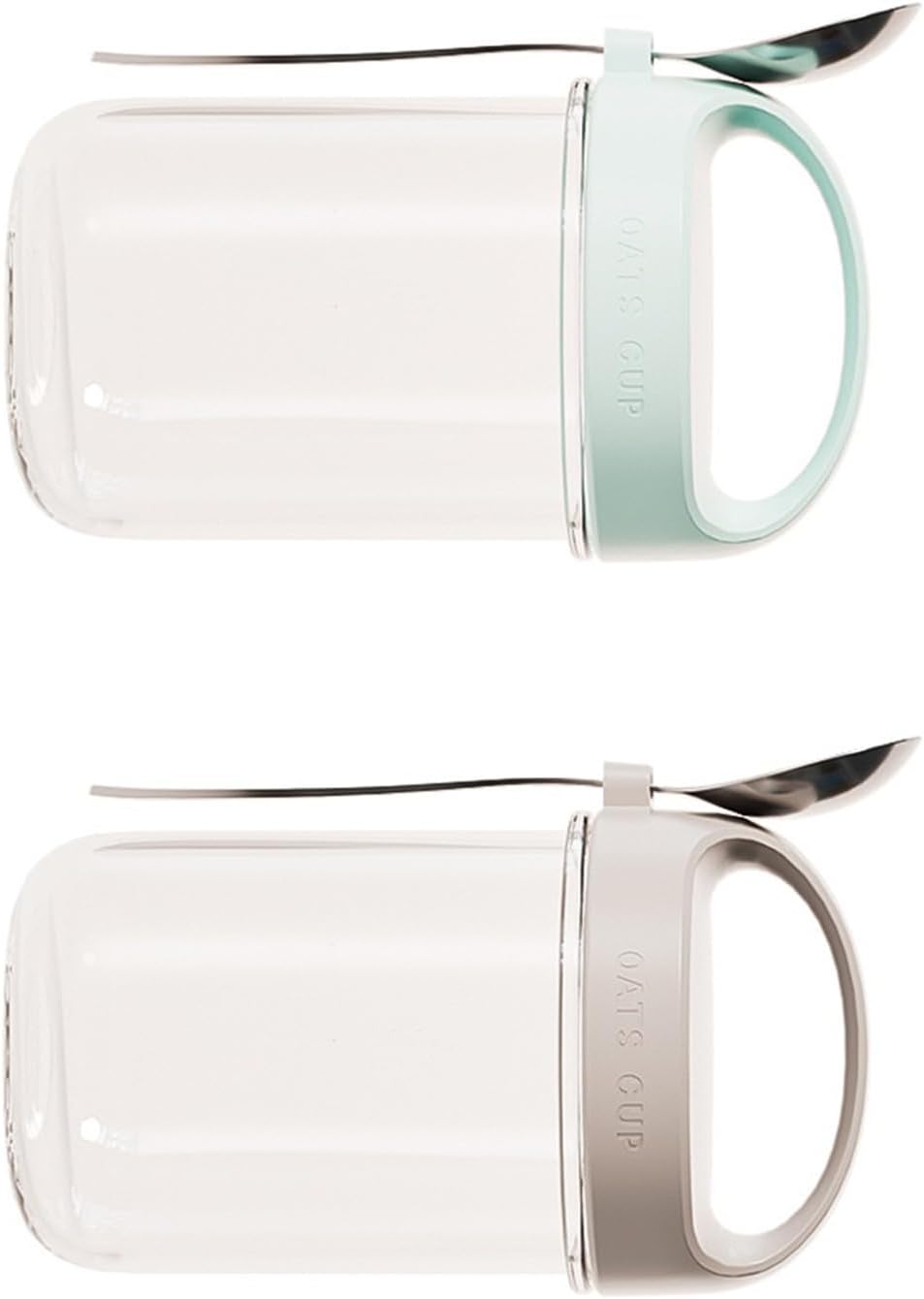 Friendly Glass Cereal Bowl with Attached Spoon and Lid, A