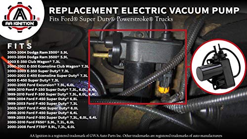 image for AA Ignition Replacement Electric Vacuum Pump - Compatible with Ford Ve