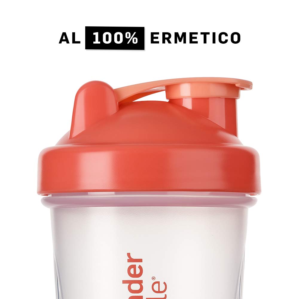BlenderBottle Classic Shaker Cup/Diet Shaker/Protein Shaker with Blenderball / 590ml - Clear Coral