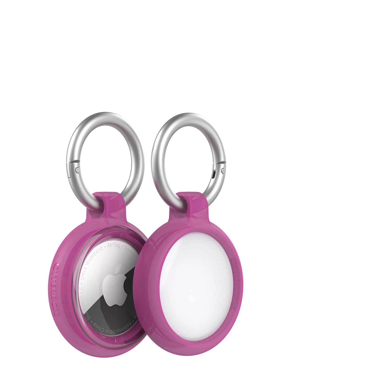 OtterBox AirTags Clear Case Etui na AirTag, Odporny na wstrząsy I upadki, ultra-cienki, wytrzymały futerał ochronny z karabińczykiem na Apple AirTag, Rosefinch