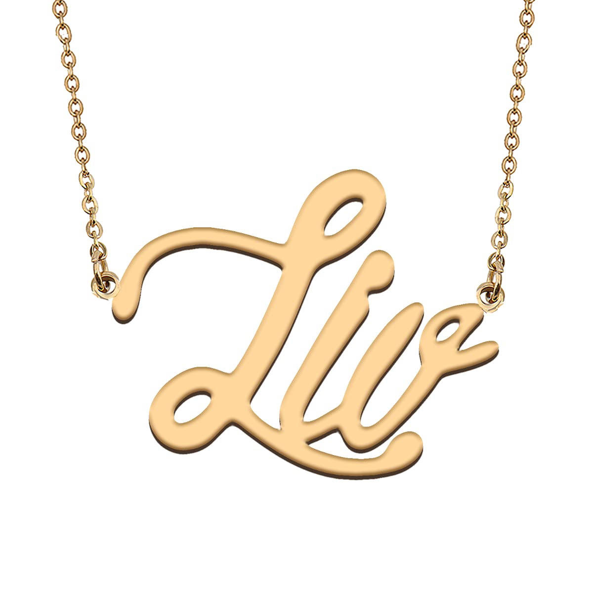 HUAN XUN Personalized Name Necklaces for Women Custom Stainless Steel Initial Ltter Necklace Pendant Jewelry for Christmas Birthday