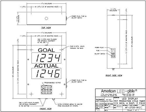 Cronómetro LED Andon para comparación de producción: meta vs real miniatura 2