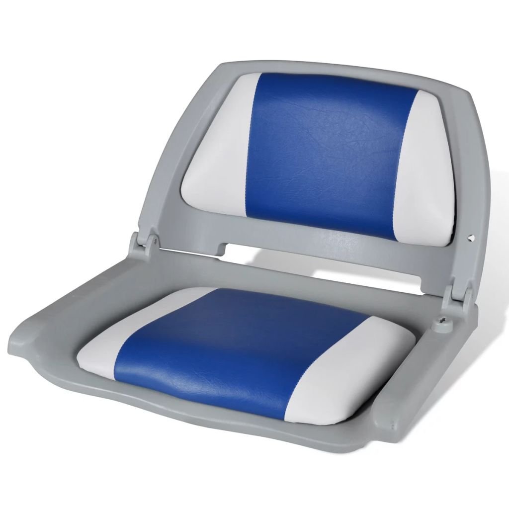 Tidyard Sedile per Barca con Schienale Pieghevole e Cuscino 41 x 51 x 48 cm
