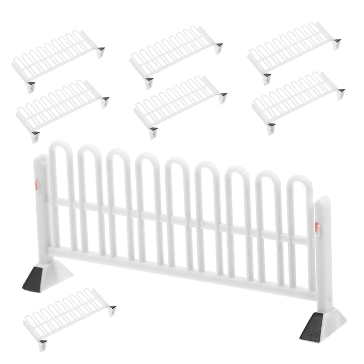 Gogogmee 8pcs Miniature Roadblocks Fence Model Traffic Barricades Set for Model Sand Toy