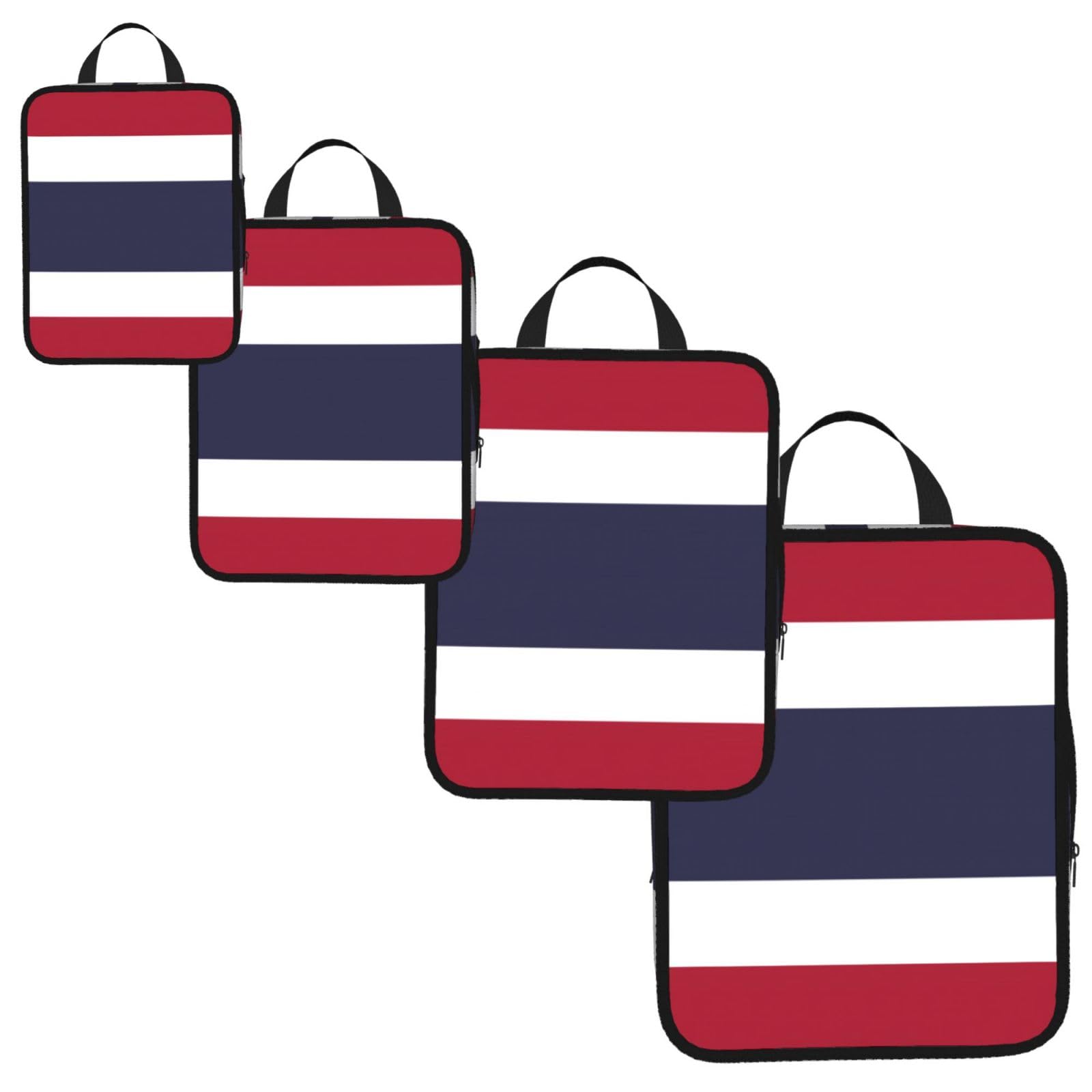 Thailand Flag Print 4 Set Compression Packing Cubes for Suitcases,Expandable Storage Bag Organizers