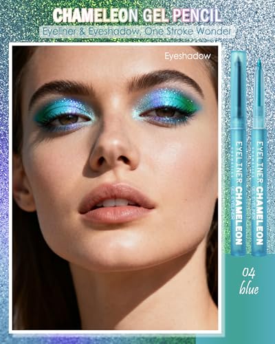 Delineador Multicromo Gel Azul con Brillo Metálico miniatura 3