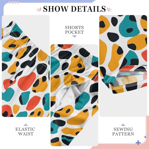 Boys' Pants Colorful Leopard Cheetah Spot Print Long Bottoms Jogger Pants Elastic Waist Trousers with Pockets S-XL4