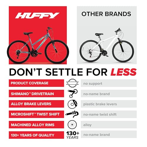 Image of Huffy Stone Mountain Bike for Men and Women, 20 inch /24 inch /26 inch, 6-Speed (20 inch) or 21-Speed, Front or Dual Suspension (Varies), Multiple Colors, Adjustable Saddle, Shimano Equipped, All-Terrain Tires