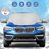 ❄ Geeignet für alle Jahreszeiten: Aluminiumfolie Oberflächenschicht und hochwertige flammhemmende Baumwolle im Inneren zu halten Ihr Auto Frontscheibe weg von Frost und Staub im Frühjahr, Regen und UV-Strahlen im Sommer, Blätter im Herbst und Schnee oder Eis im Winter. Es reduziert nicht nur den Zeitaufwand für das Verschrotten von Eis oder Schnee, sondern gibt Ihnen auch eine klare Frontscheibe.