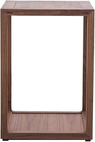 ARZARF Mesa auxiliar cuadrada para decoración del hogar mesa de esquina de madera sala de estar sofá de doble capa pequeña mesa de centro para