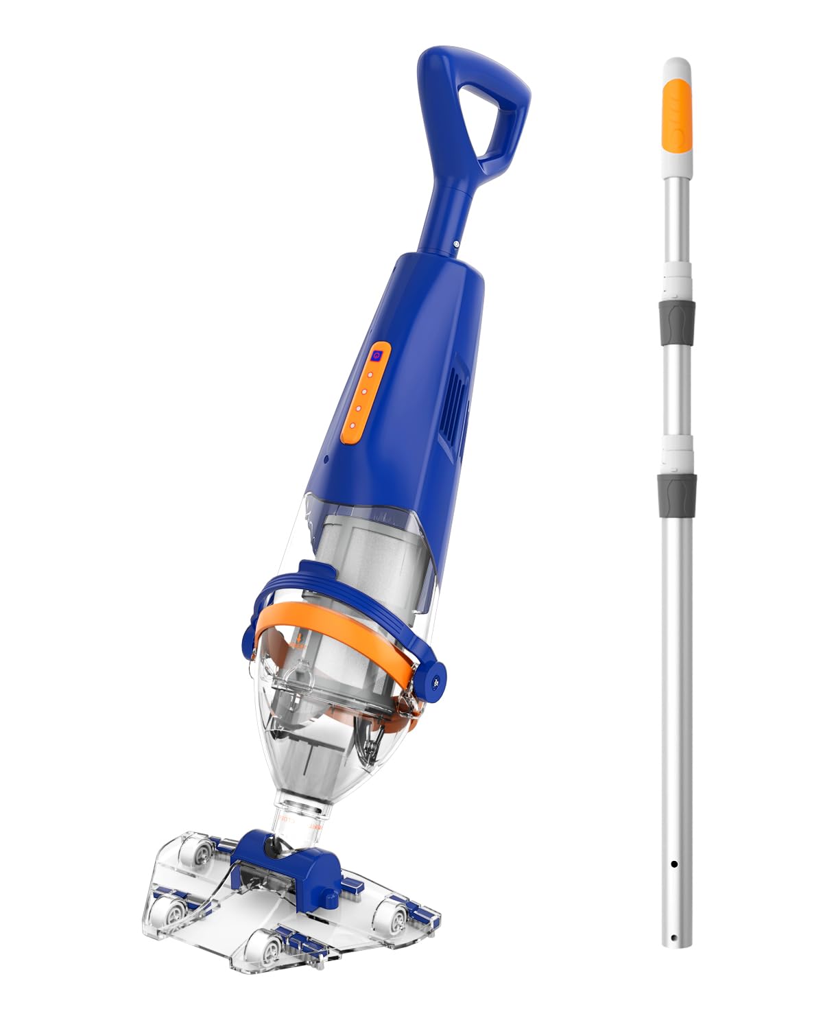 Great Shark Aspirateur Piscine sans Fil avec Interrupteur à Distance, Perche Télescopique 1,8 m, 75 Min d’Autonomie, Aspiration 18 GPM, Nettoyeur Piscine pour Piscines Hors Sol, Spa et Jacu (Bleu)