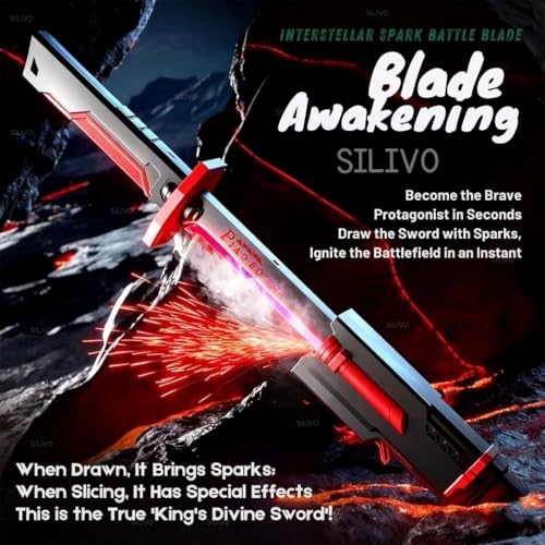 Image of Rechargeable LED Sword with Smoke & Spark Effects, 7-Color Light Blade with Sound FX, Anime-Inspired Cosplay Katana for Roleplay, Halloween, Parties, Collectors, and Display