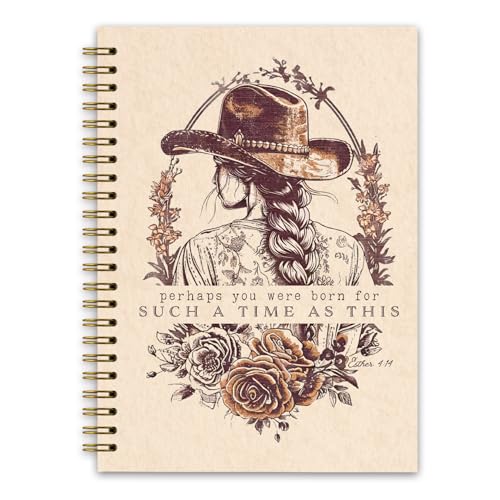 NaZaUK Vintage Christian Cowgirl Western Notebook Planner, Western Gifts for Women, Bible Study Journals for...