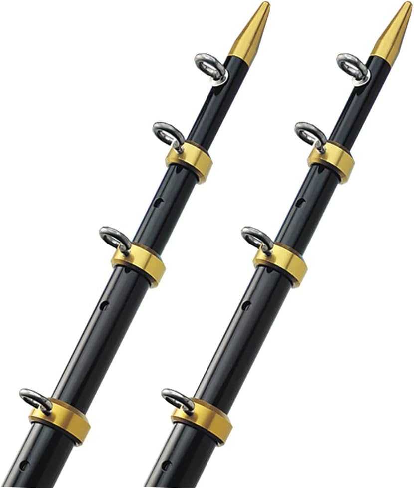 TACO Metals TACO 15' Telescopic Outrigger Poles 1-1/8" - Black/Gold