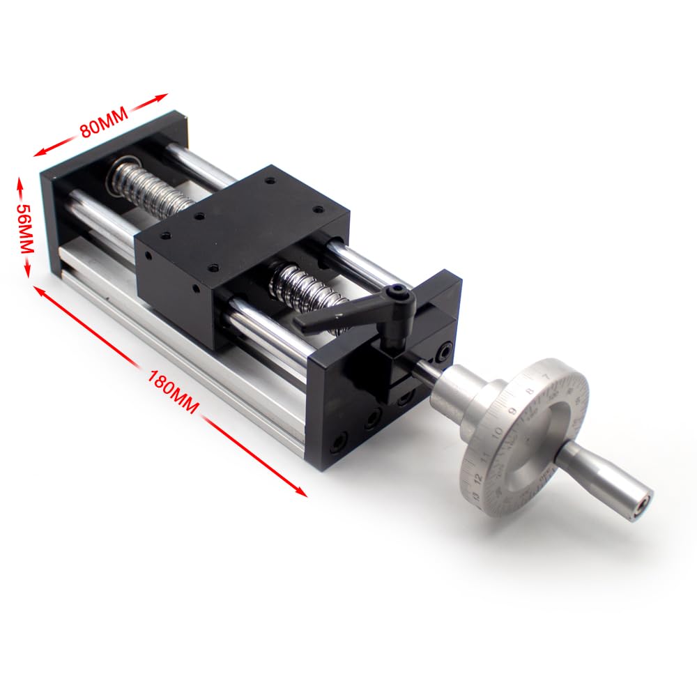 Mandrino lineare, guida lineare, modulo di movimento, slitta di spostamento manuale, corsa 100 mm con scala laser di precisione